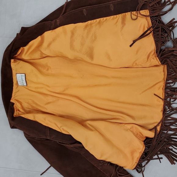 Vintage fringe seude jacket men's size 44 brown lined  Western Made in Mexico - Picture 15 of 16